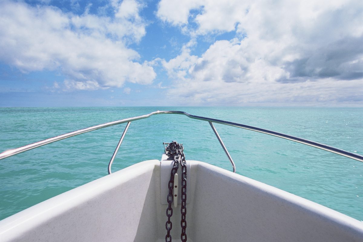 Boat on open water near Florida coastline